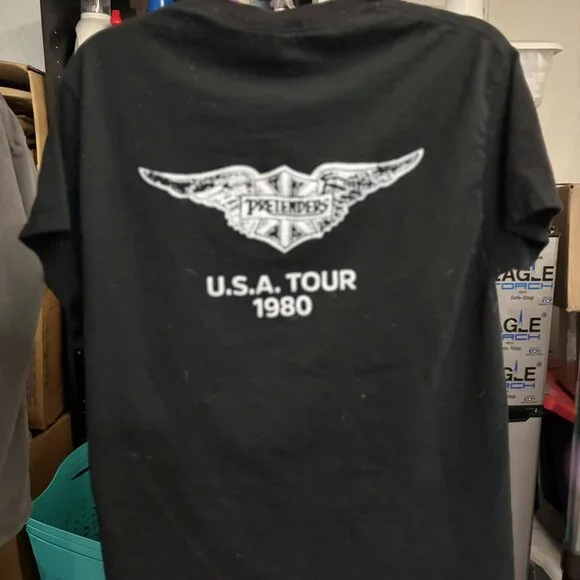 1980 Pretenders Tour Tshirt - 2 Sided - Black/White - UNISEX size Medium - Picture 7 of 11